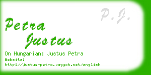 petra justus business card